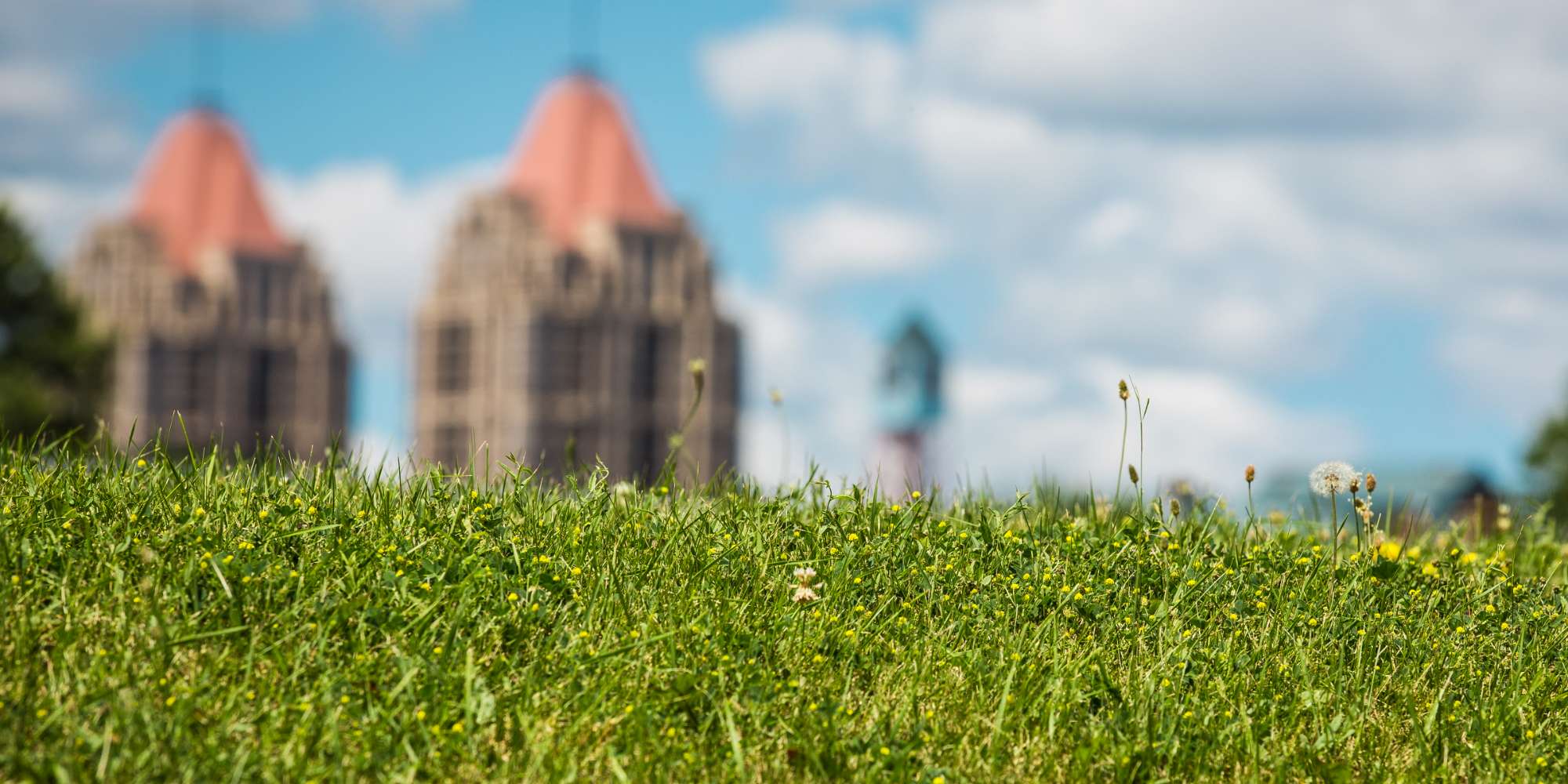 City skyline and buildings view from Fairview neighbourhood Mississauga