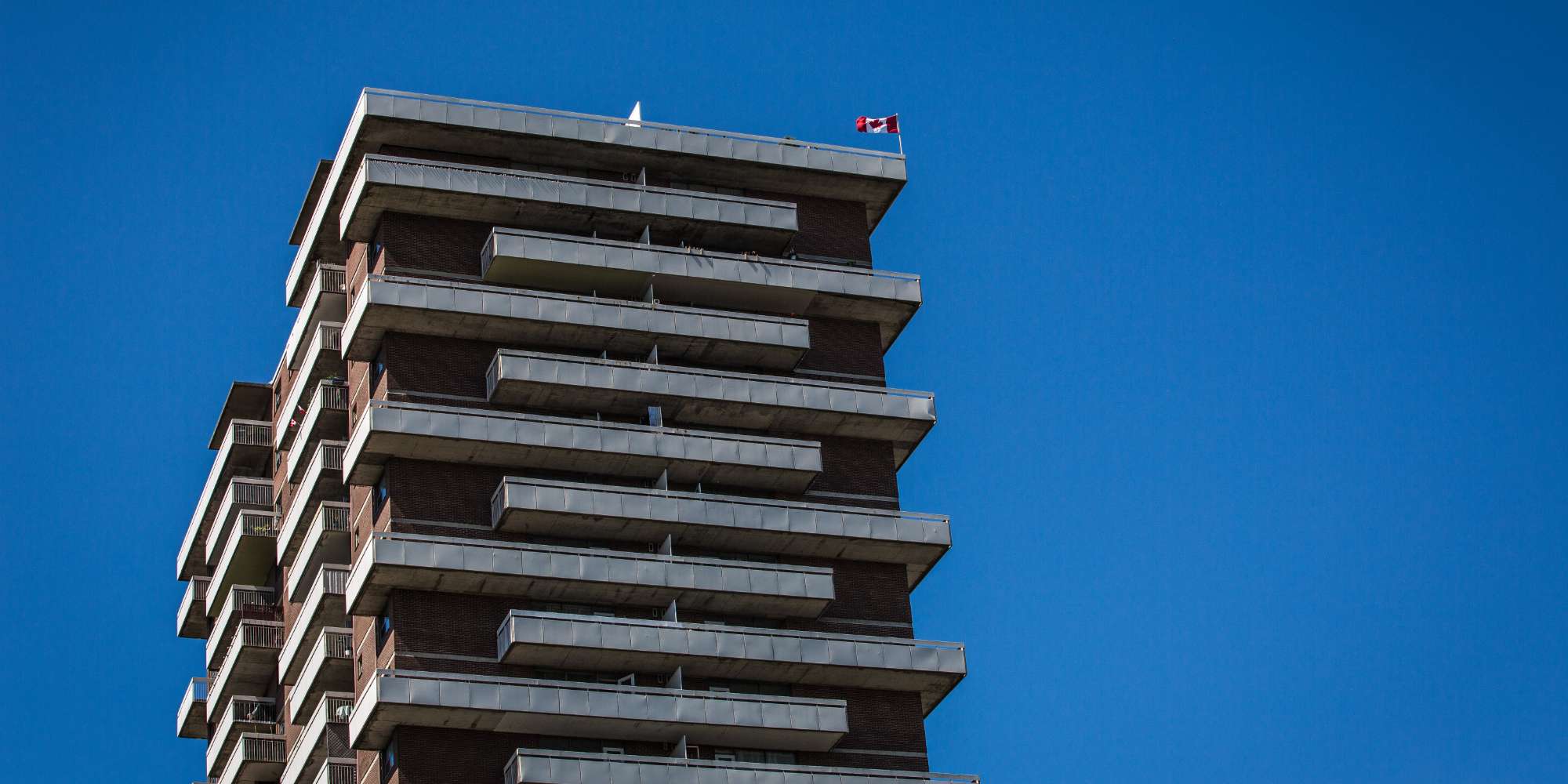 Modern waterfront condominium building in Port Credit Mississauga