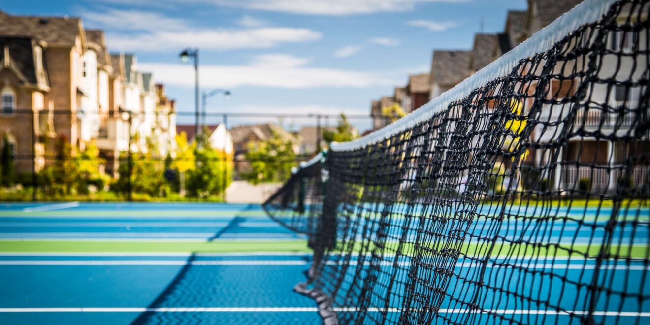 Tennis court in the Harrison neighbourhood, Milton, Ontario