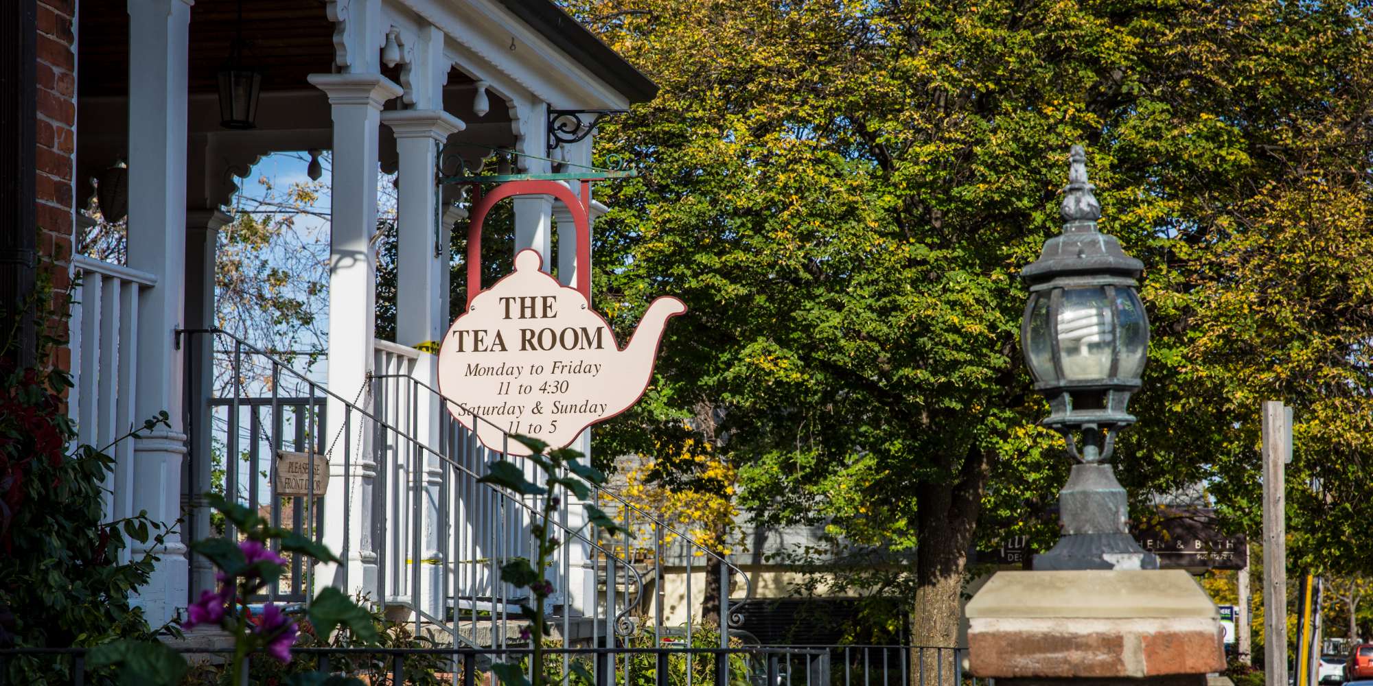 Antique shop sign on Queen Street in Streetsville village Mississauga