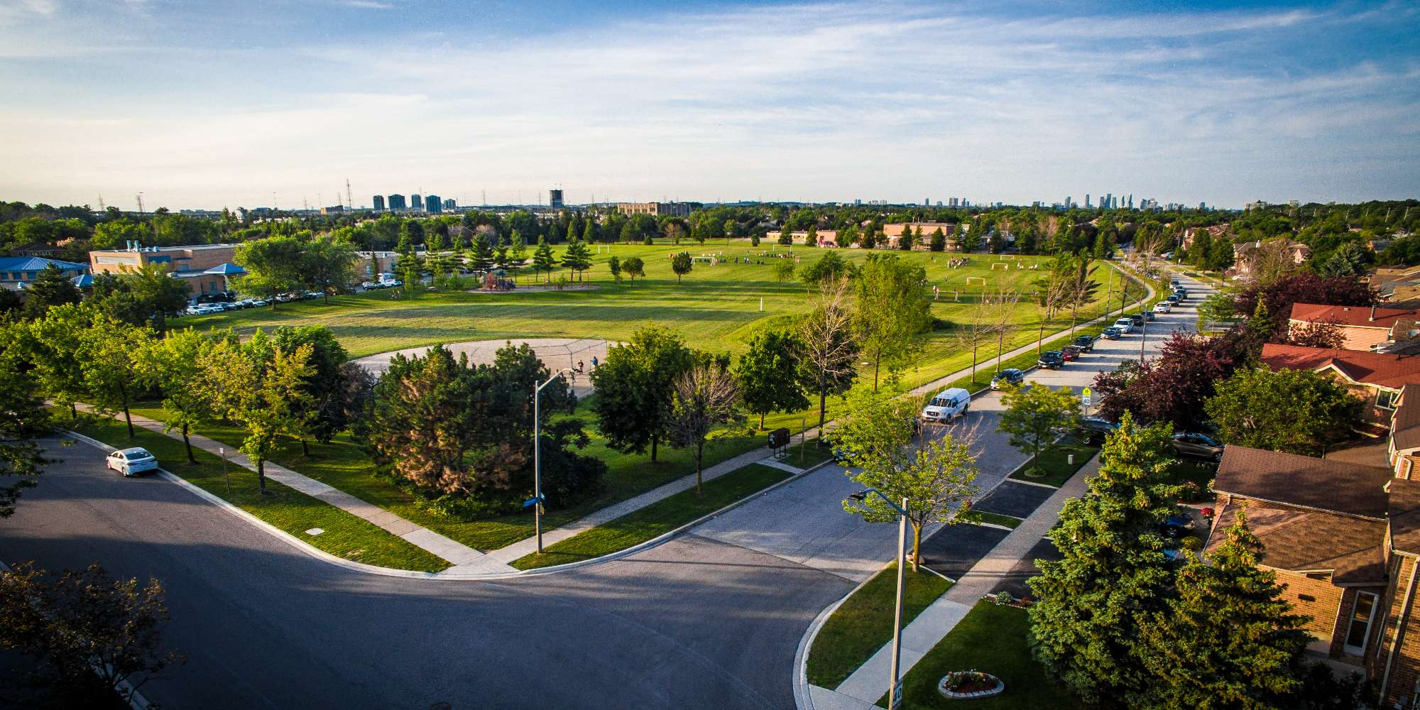 Park and green space in Erin Mills neighbourhood Mississauga