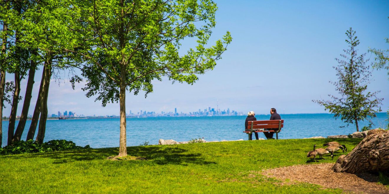 Lake Ontario waterfront green space near Southdown neighbourhood in Mississauga