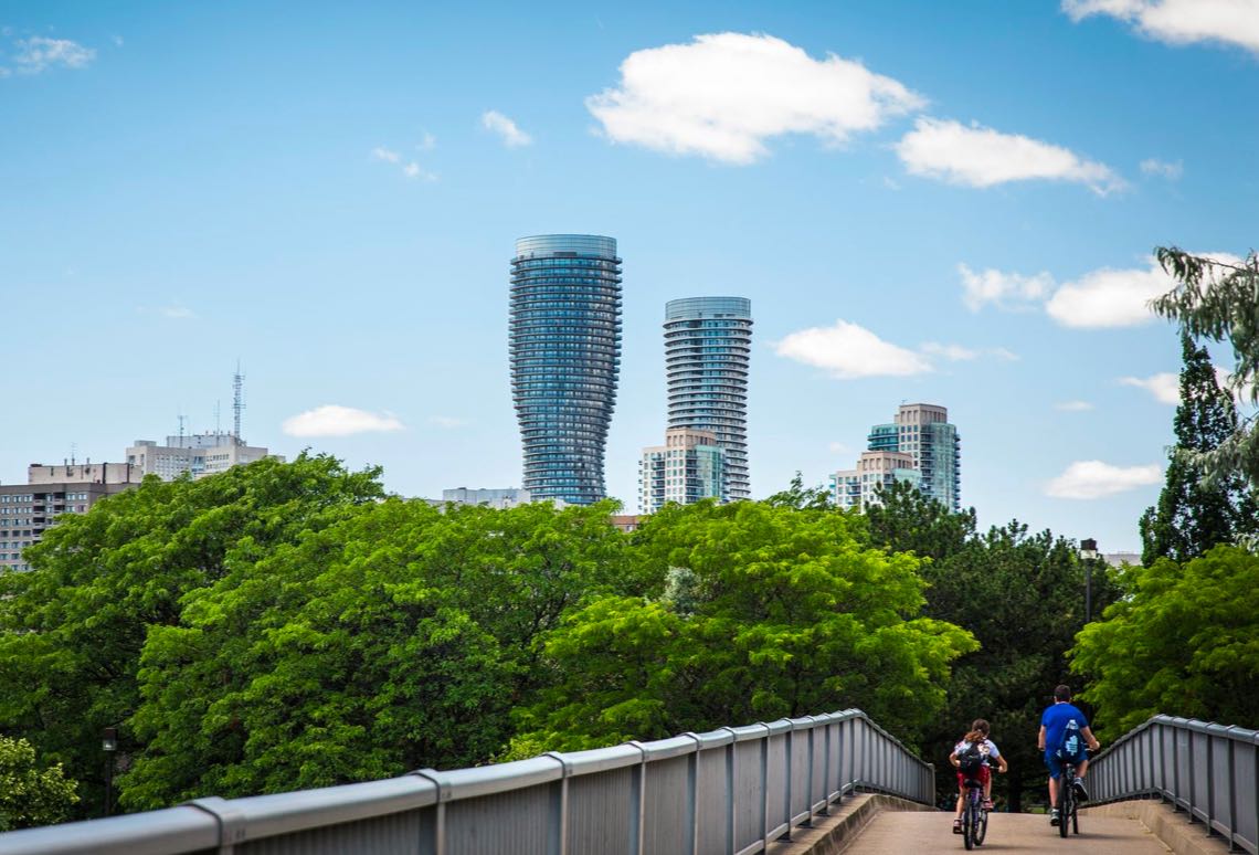 Mississauga skyline view from waterfront park